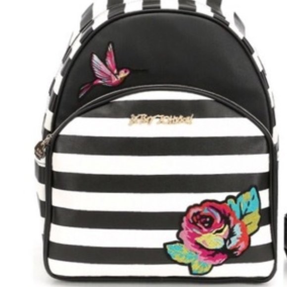 Betsey Johnson Handbags - Betsey Johnson Belle Rose  Embroidered Backpack